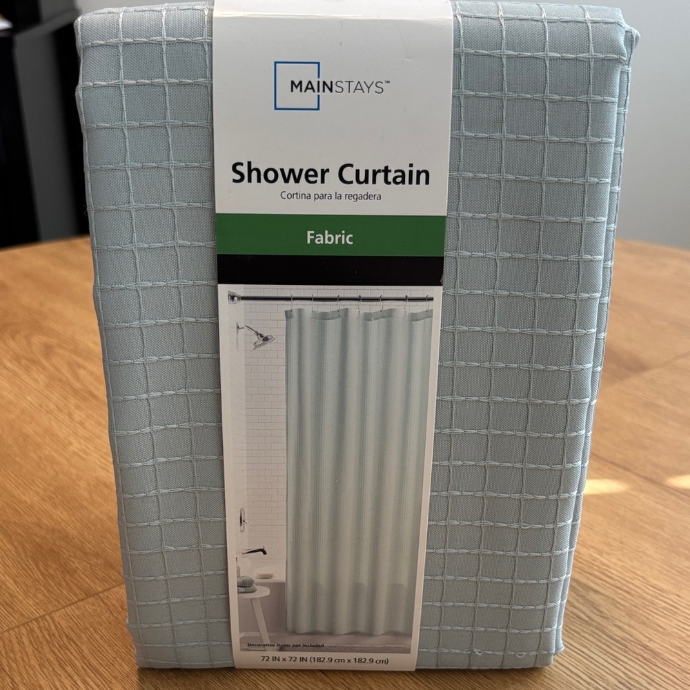 Mainstays Light Green Fabric Shower Curtain